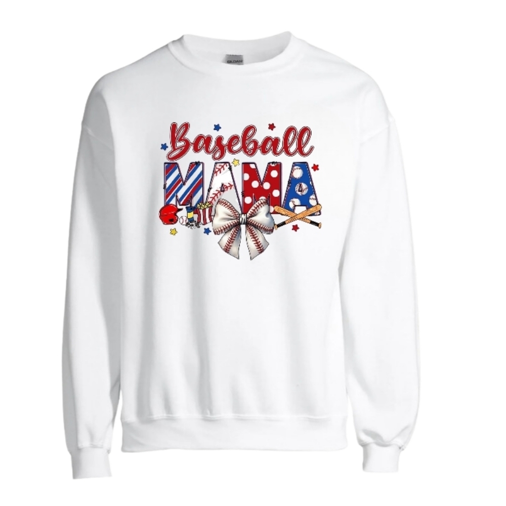 White Baseball Mama Sweatshirt